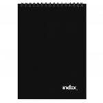 Блокнот INDEX, серия Office classic, на гребне, черный,  кл., ламиниров. обл., ф. А5, 40 л.