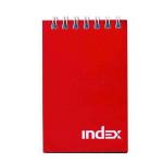 Блокнот INDEX, серия Office classic, красный, на гребне, кл., ламиниров. обл., ф. А7, 40 л.