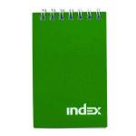 Блокнот INDEX, серия Office classic, зеленый, на гребне, кл., ламиниров. обл., ф. А7, 40 л.