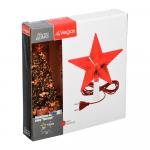 VEGAS   Верхушка на елку "Звезда" красная 10 красных led, зелёный провод 3м,  15*15 см, 220 v /20