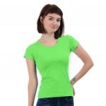 Женская однотонная футболка из хлопка, светло-зеленая (эконом)