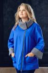 Пальто женское Ветровка женская синяя плащевка/трикотаж Т 0005