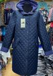 Стеганое пальто size Plus манжет мелкий горох KSU0297