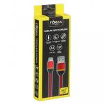 FORZA Кабель для зарядки Micro USB, 1м, 2А, тканевая оплетка, коробка ПВХ, 4 цвета