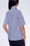Блуза 436 "Хлопок" белый/полоска синяя