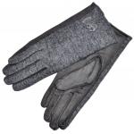 Женские перчатки для сенсорных экранов, комбинированные "Бантик" (gray)