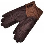 Женские перчатки для сенсорных экранов "Пуговица" (brown)