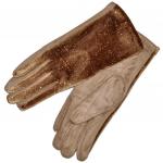 Перчатки женские, комбинированные "Блестки" (beige)