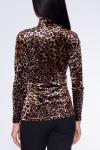 Блуза 456 "Велюр цветной", коричневый/леопард