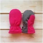 Варежки флисовые с утеплителем и мембранной ладошкой на хлопковом подкладе, цвет малина