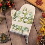 Варежка-прихватка "Beautiful Сhristmas" 20х28см, саржа, 100% х/л, ватин 250г/м2