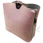 Женская кожаная сумка Aruba Piton. Розовый перламутр.