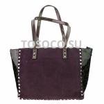 1810 purple сумка натуральная замша и экокожа 24х39x12