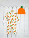 Комлект для новорожденных (комбинезон морковка+шапка оранжевая)