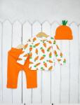 Комплект детский (лонгслив морковка+брюки оранжевые+шапка)