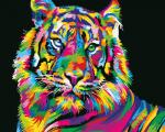 Большой тигр в стиле поп-арт