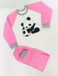 *Пижама детская футер - Панда - 3803 - розовый