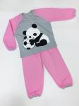 *Пижама детская кулирка - Панда - 3801 - розовый