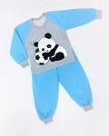 *Пижама детская футер - Панда - 3804 - синий