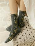 Женские носки в стиле ретро с цветочным узором