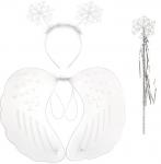 Костюм "Ангел", крылья, ободок,  палочка, белый
