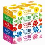 CRECIA SCOTTIE Facial Tissues Fowerbox салфетки бумажные двухслойные цветочный аромат, 160шт*5пачек