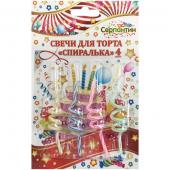 Свечи для торта"Спиралька" 4 шт. 9,5 см