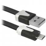 Кабель USB08-03P USB2.0 (A) - microUSB (B), 1 м, черный, 87475