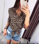 Рубашка Женская 3003 "Леопард" Коричневая