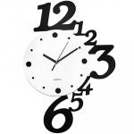 Часы настенные "Конфетти" 33х48х2,5 см, мягкий ход, циферблат серый, пластм. черный (Китай)