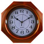 Часы настенные "Компас-2" д22,5х1,2 см, циферблат белый, пластм., коричневый (Китай)