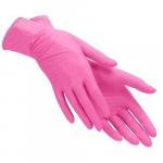 Перчатки  нитриловые Benovy  XS, розовые 50 пар, шт, 101443