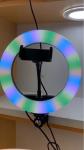 Кольцевая лампа 20 см со штативом разноцветный свет