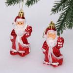 Елочные игрушки "Дед Мороз в кафтане" 7,5 см (набор 2 шт), Красный