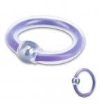 Эрекционное кольцо на пенис с шариком бело-фиолетовое EF-T027-CPUR