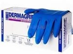 Перчатки смотровые нест сверхпрочные латекс синие Hign Risk Dermagrip powder free L, цена за пару