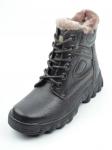 K8927B BLACK Ботинки зимние мужские (натуральная и искусственная кожа, иск. мех)