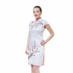 Платье белое с сакурой (шелк) S 10-5-4-AKC