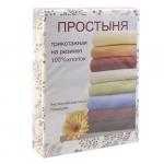 Трикотажная простыня на резинке 160х200х20, 100% хлопок, пл. 145 гр./кв. м., "Веточки"