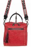 Компактная сумка-рюкзак из искусственной кожи, цвет красный