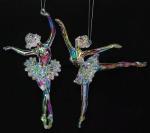 Украшение елочное Балерина, цвет иридиум, 2 вида, акрил, 15,24 см.