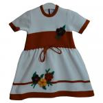 Платье для девочки  958-белый/коричневый