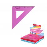 Угольник пластиковый ErichKrause® Neon, 16см/45°, розовый, в коробке-дисплее