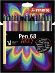 НАБОР ФЛОМАСТЕРОВ STABILO PEN 68 ARTY 18ЦВ, КАРТОННЫЙ ФУТЛЯР