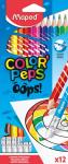 COLOR'PEPS OOPS Цветные карандаши с ластиком, пластиковые, 12 цветов, в карт коробке с подвесом НОВИНКА
