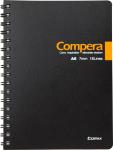 Comix Compera Bond блокнот A6 в линейку, на пружине, 50 листов, обложка  черная / оранжевая НОВИНКА