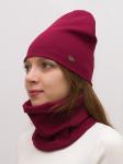 Комплект женский шапка+снуд (Цвет бордовый)