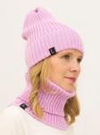 Комплект женский шапка+снуд Николь (Цвет розовый)