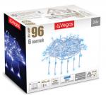 55020 VEGAS Электрогирлянда "Занавес" 96 синих LED ламп, 6 нитей прозрачный провод, 1*2 м, 24 v /32/4