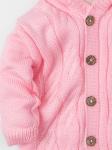 Комбинезон вязаный детский на меху с пуговицами, светло-розовый